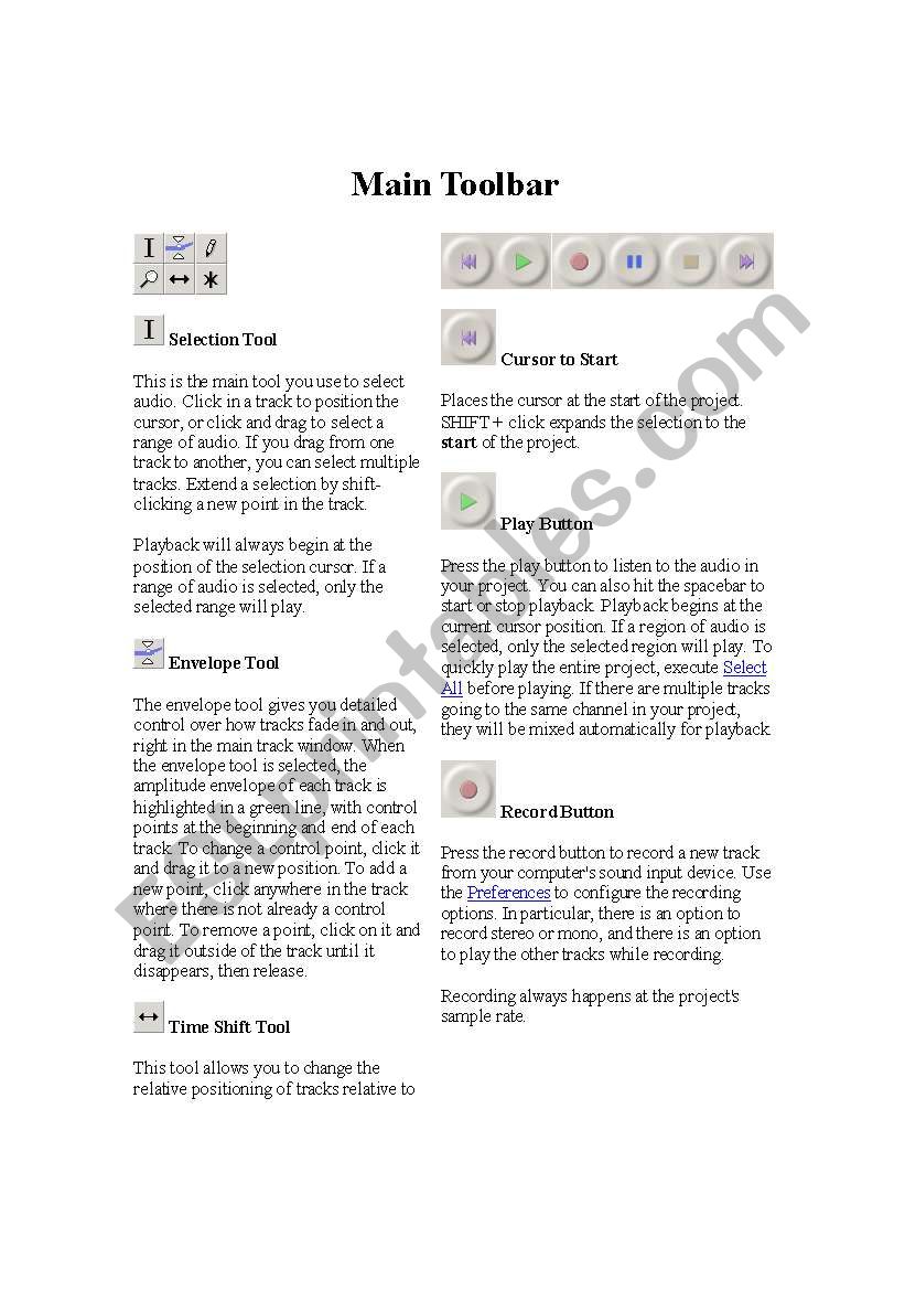Getting to know the audio program AUDACITY