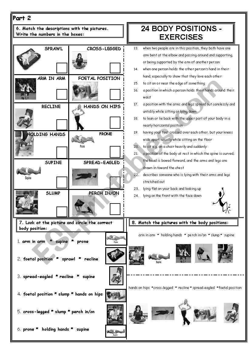 24 BODY POSITIONS  - 11 exercises - PART 2
