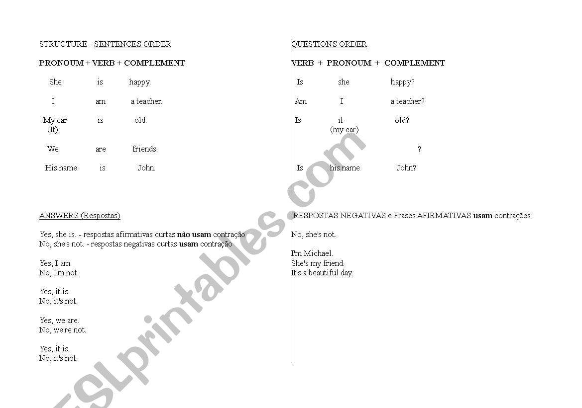 Sentences Order worksheet