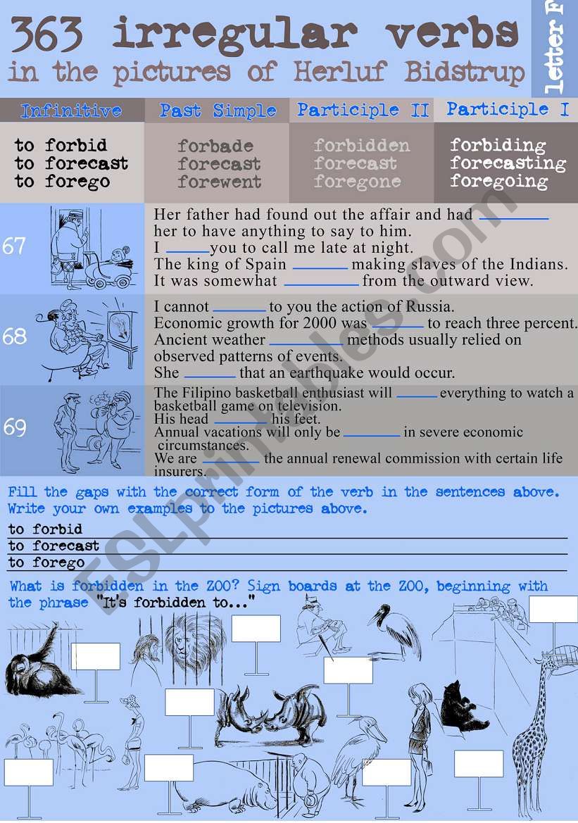 363 Irregular verbs in the pictures of Herluf Bidstrup