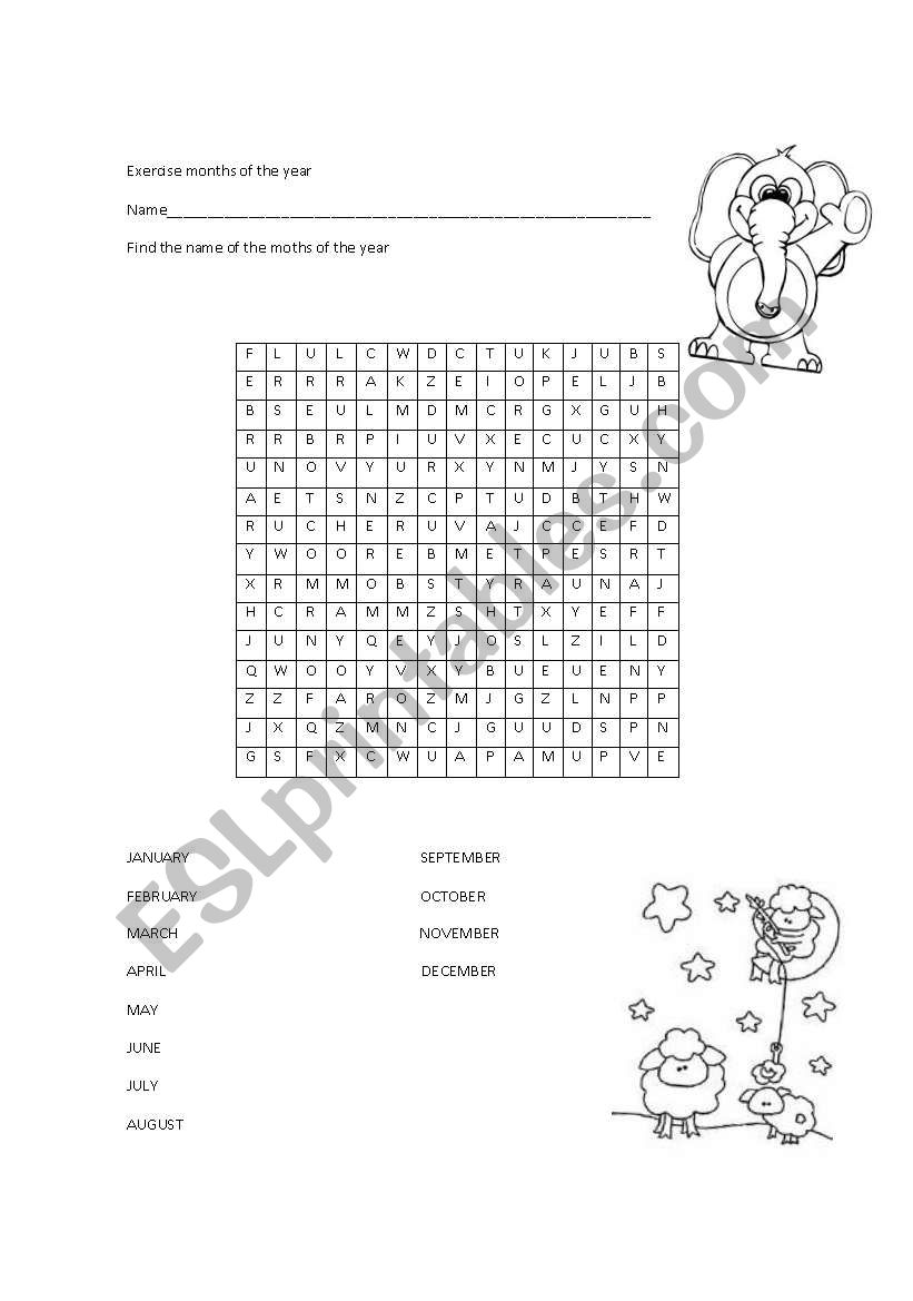 Lets Play with the Months  worksheet