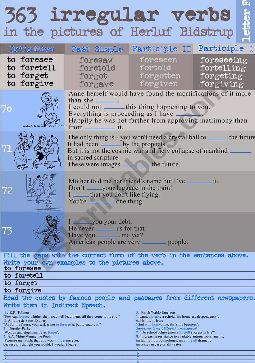 363 Irregular verbs in the pictures of Herluf Bidstrup