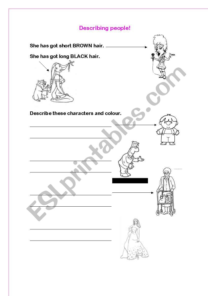 DESCRIBING PEOPLE worksheet