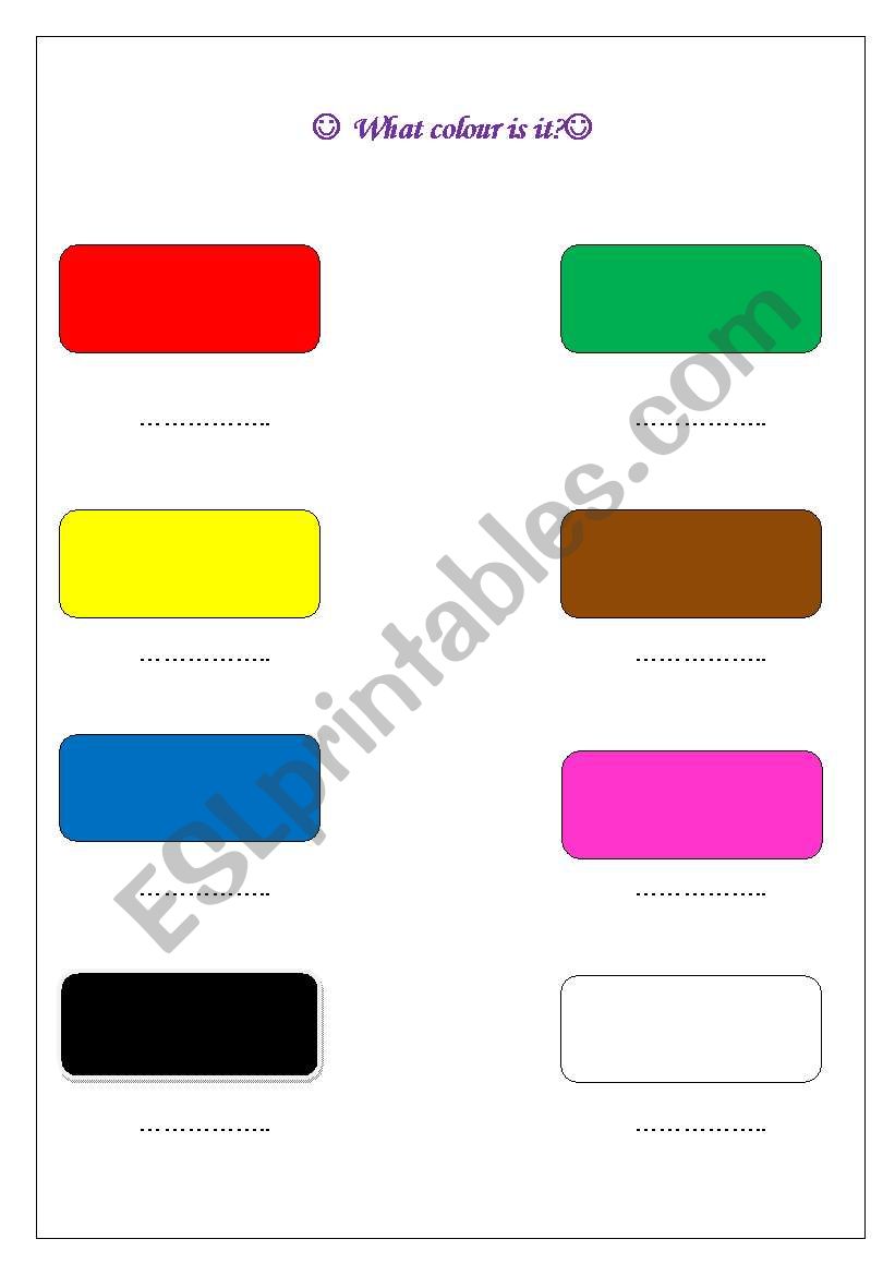 What colour is it ? worksheet