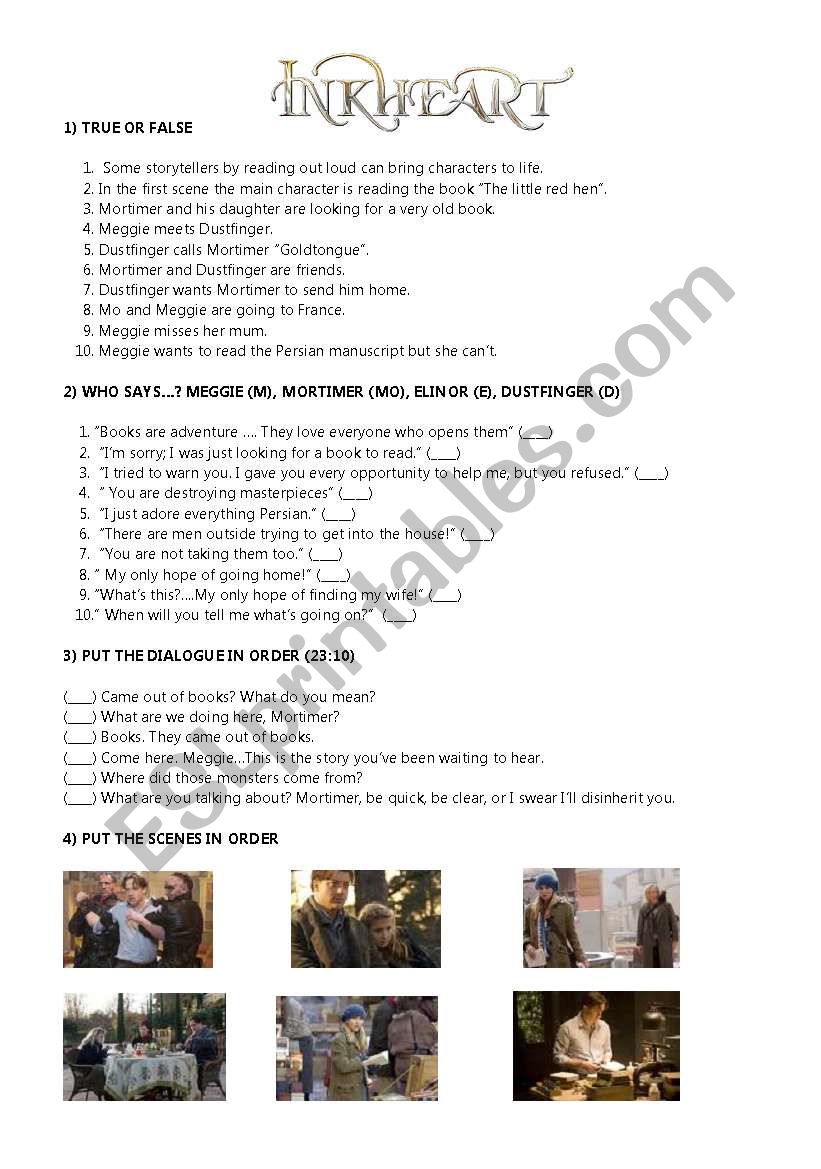 INKHEART (video session) worksheet