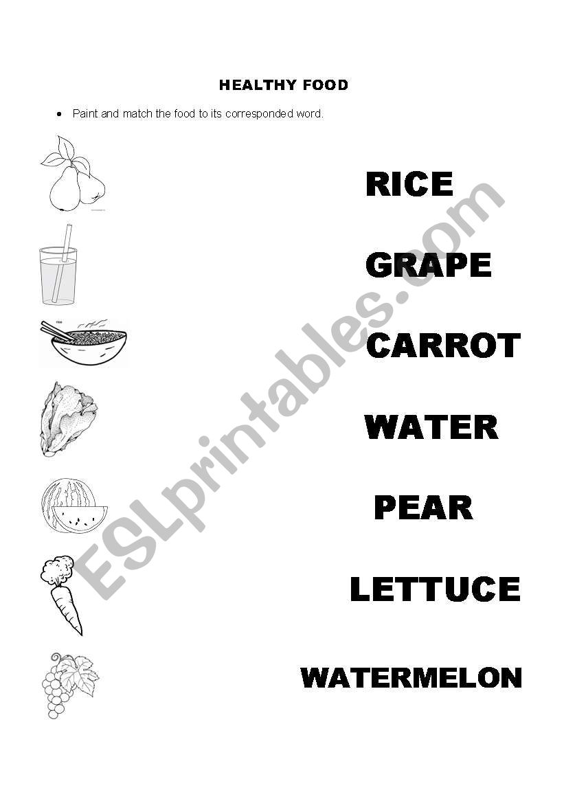 Healthy Food worksheet