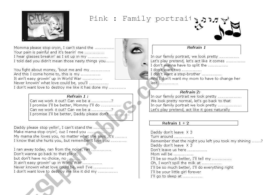 Song - family portrait by Pink