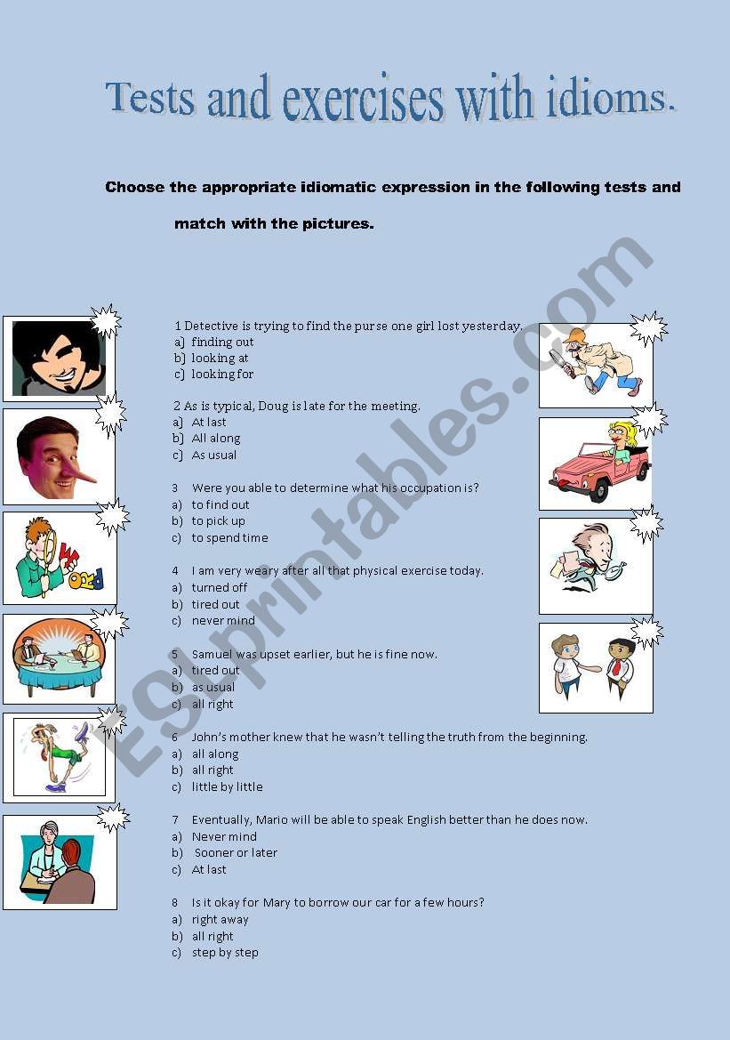 Idioms worksheet