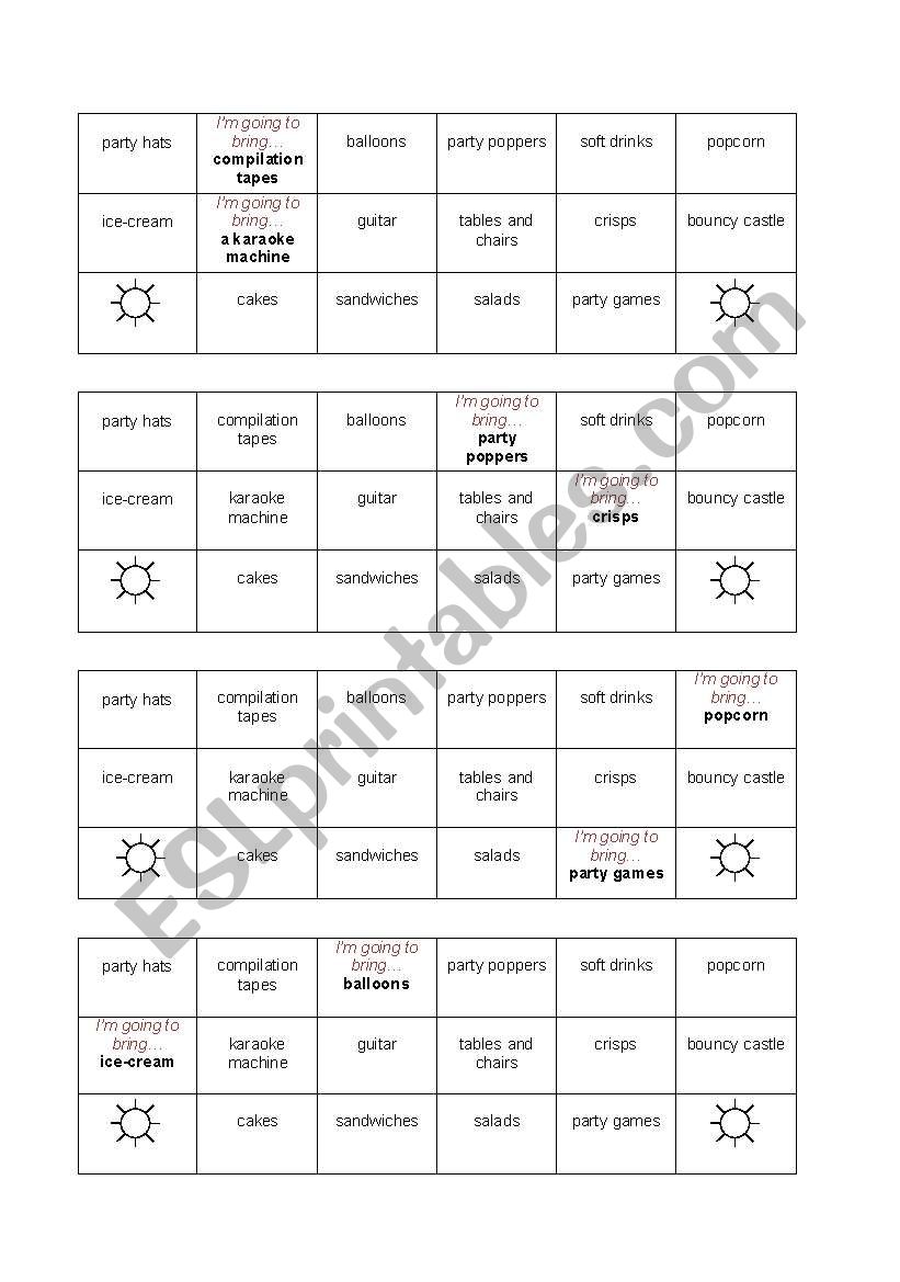 going to/will game worksheet