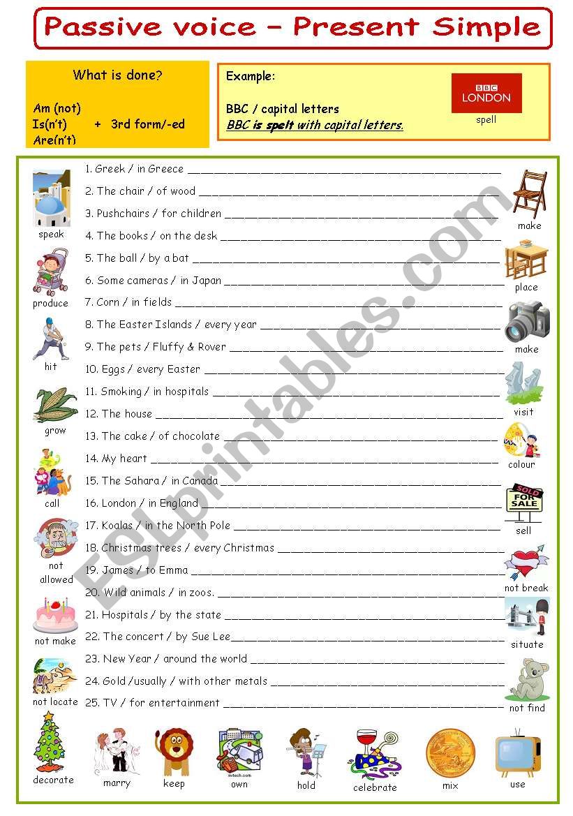 soal essay passive voice simple present tense