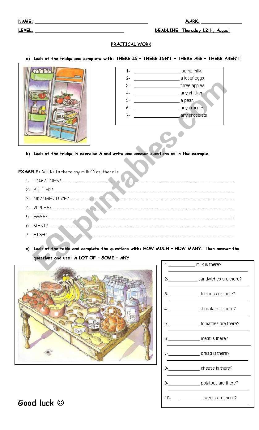 What is there in the kitchen? worksheet
