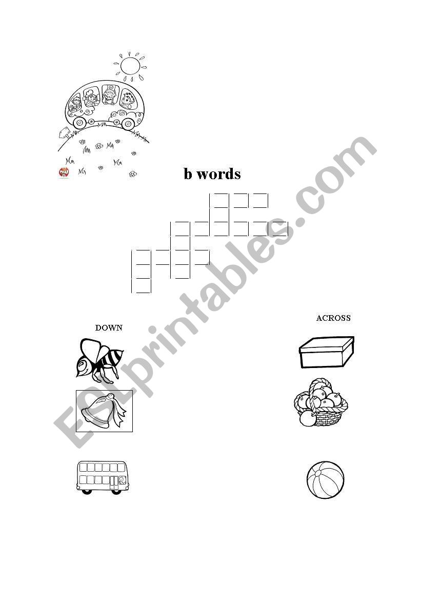 crossword letter b worksheet