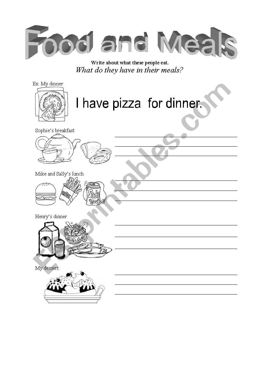 Food and Meals worksheet