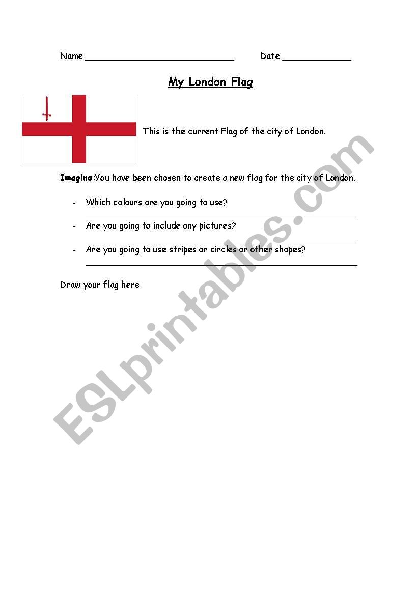 My London Flag worksheet