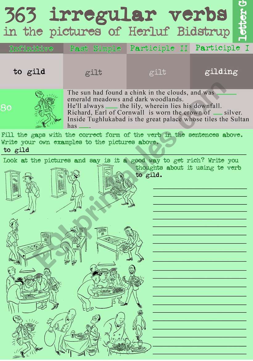 363 Irregular verbs in the pictures of Herluf Bidstrup