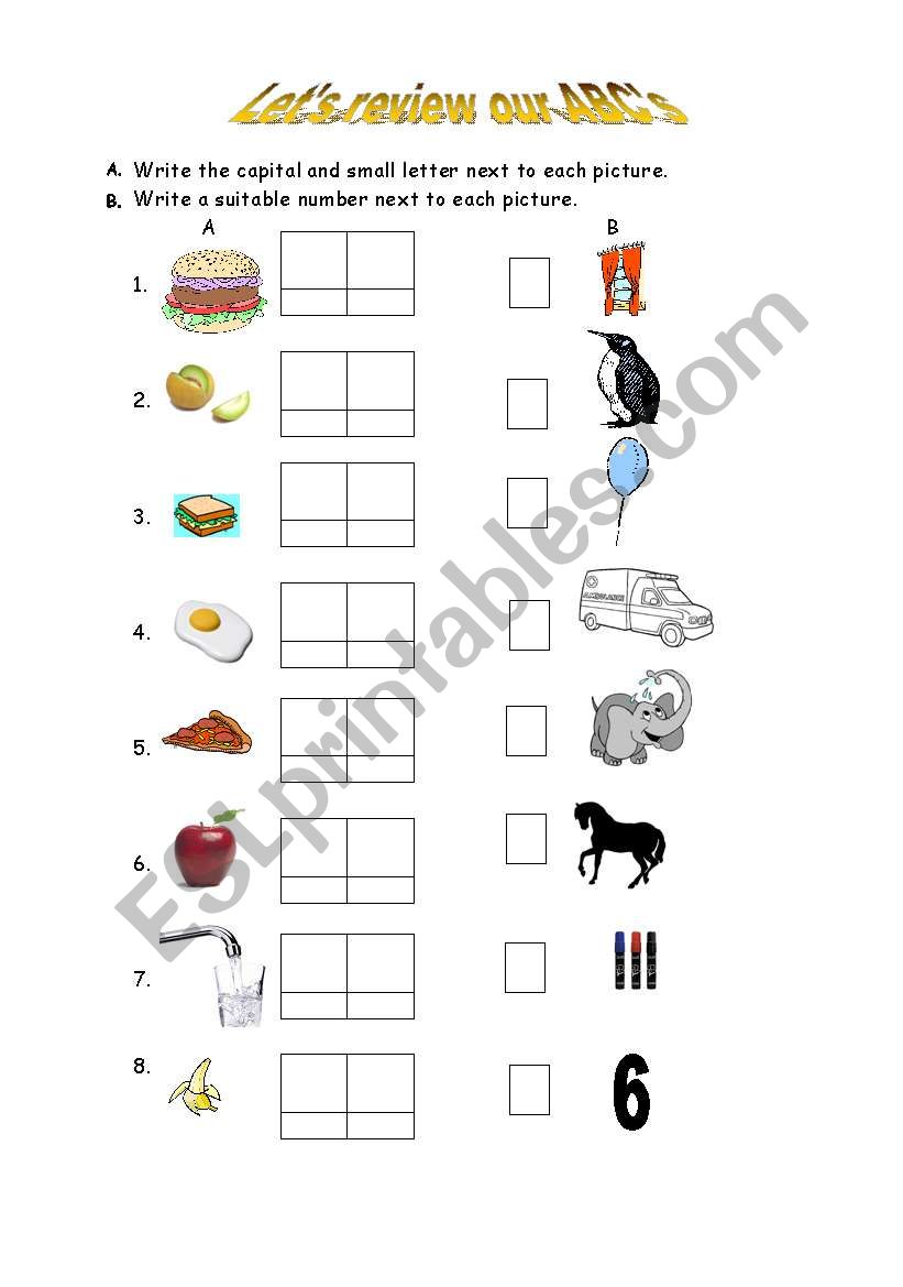 Review of ABC letters worksheet
