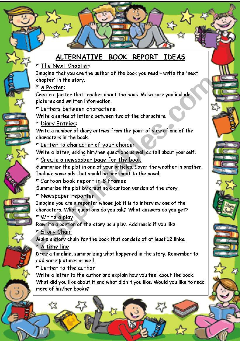 ALTERNATIVE  BOOK  REPORT  IDEAS