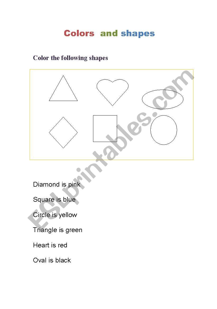 colors and shapes worksheet