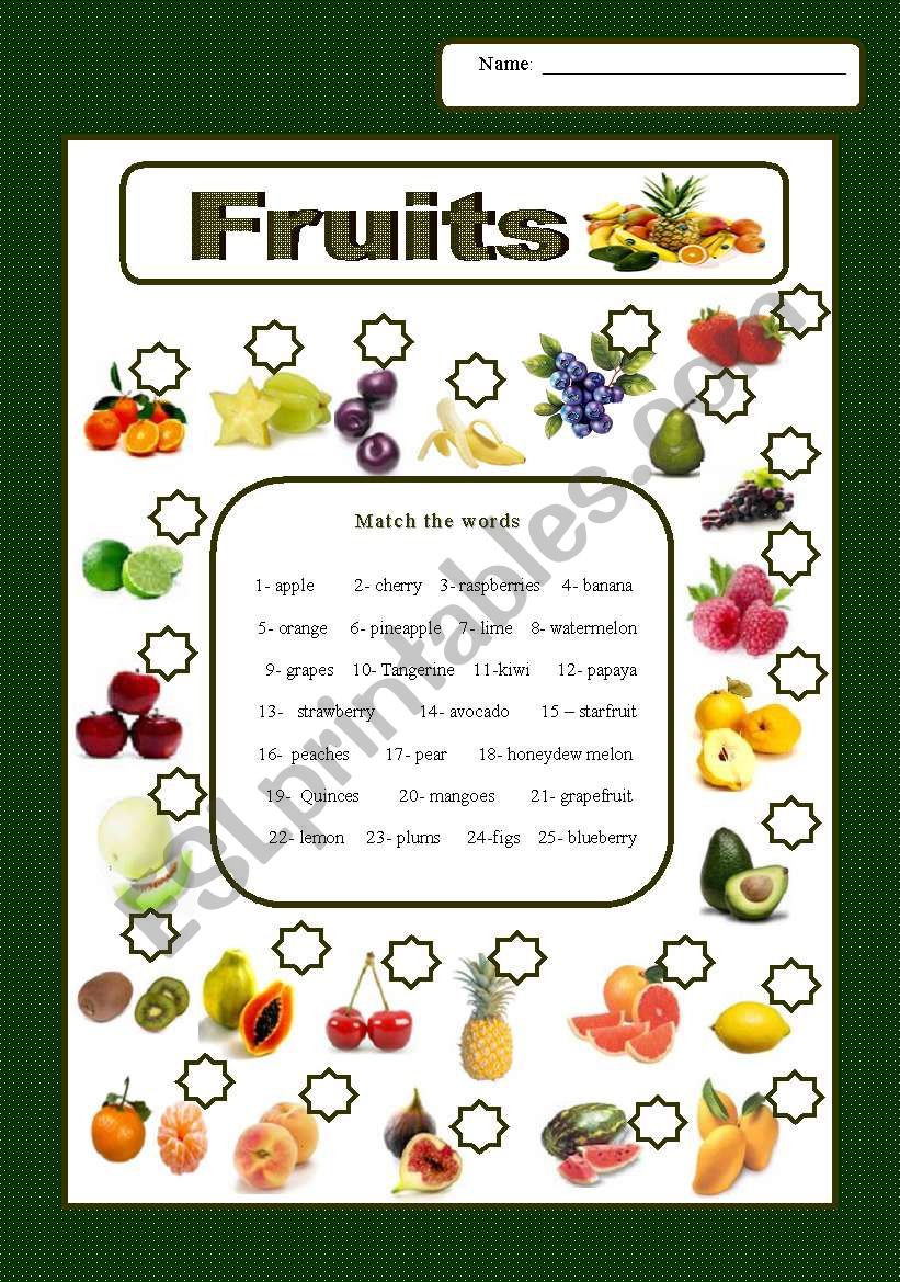 Fruits Matching worksheet