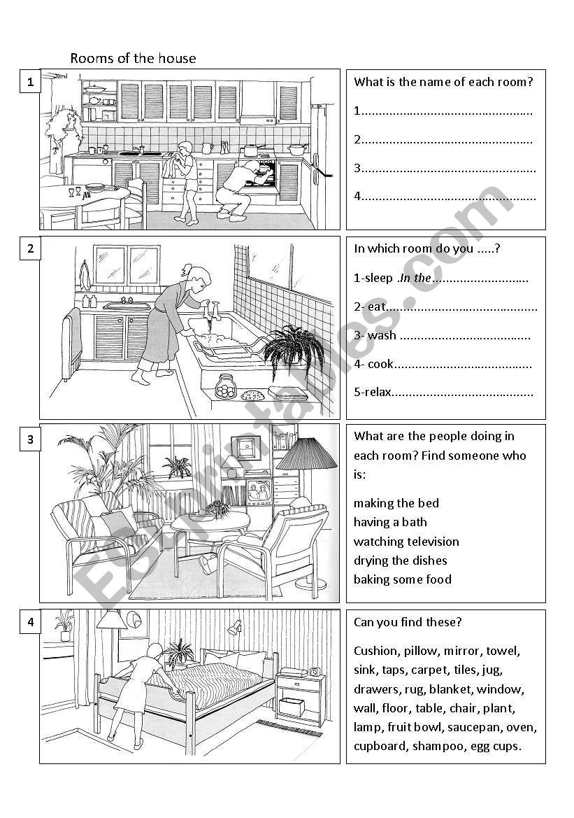 Rooms of the House worksheet