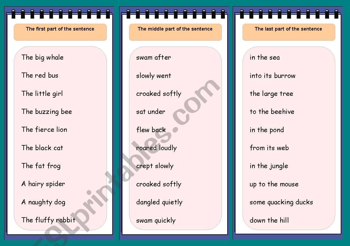 Working with words worksheet