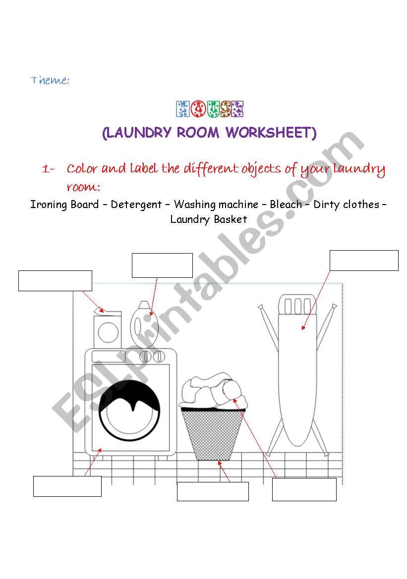 laundry room worksheet worksheet