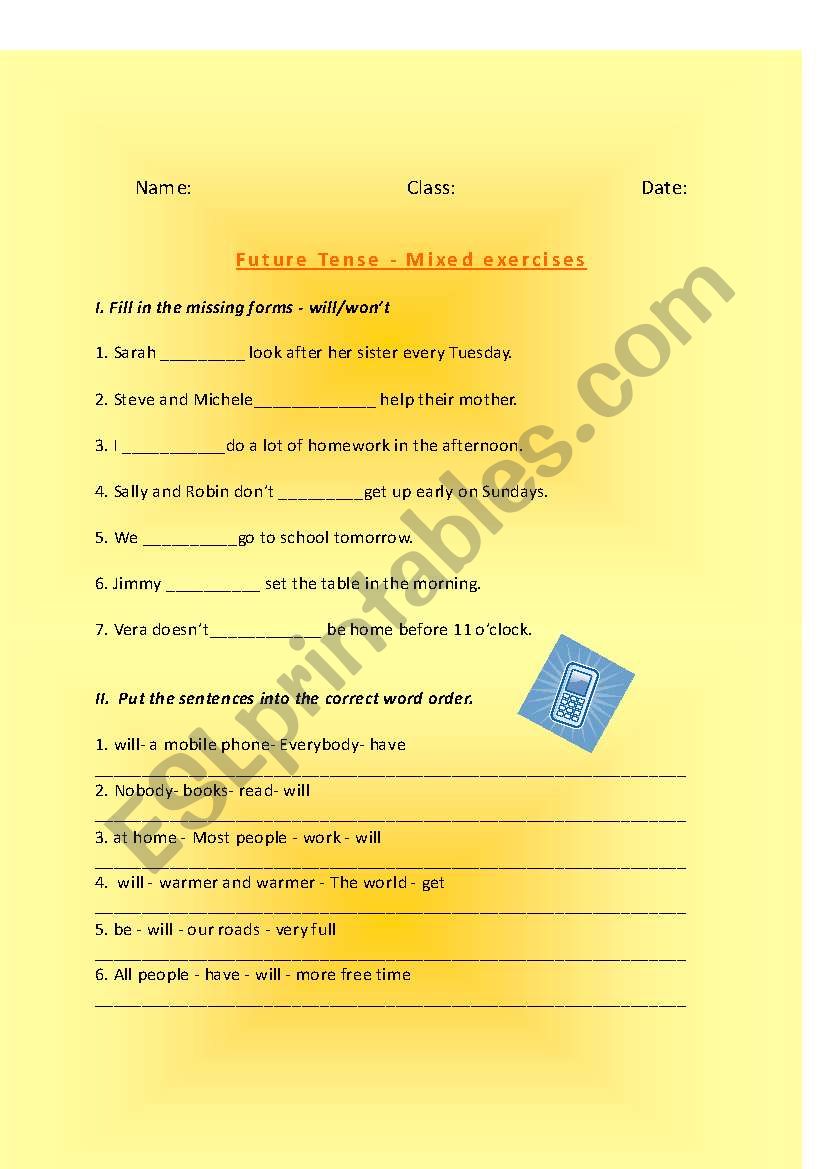 Future Tense worksheet