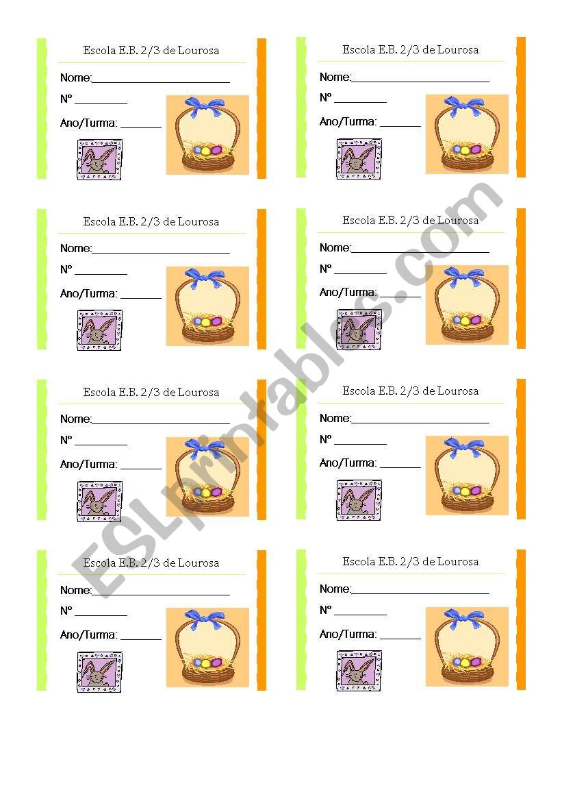 Easter  Contest cards worksheet