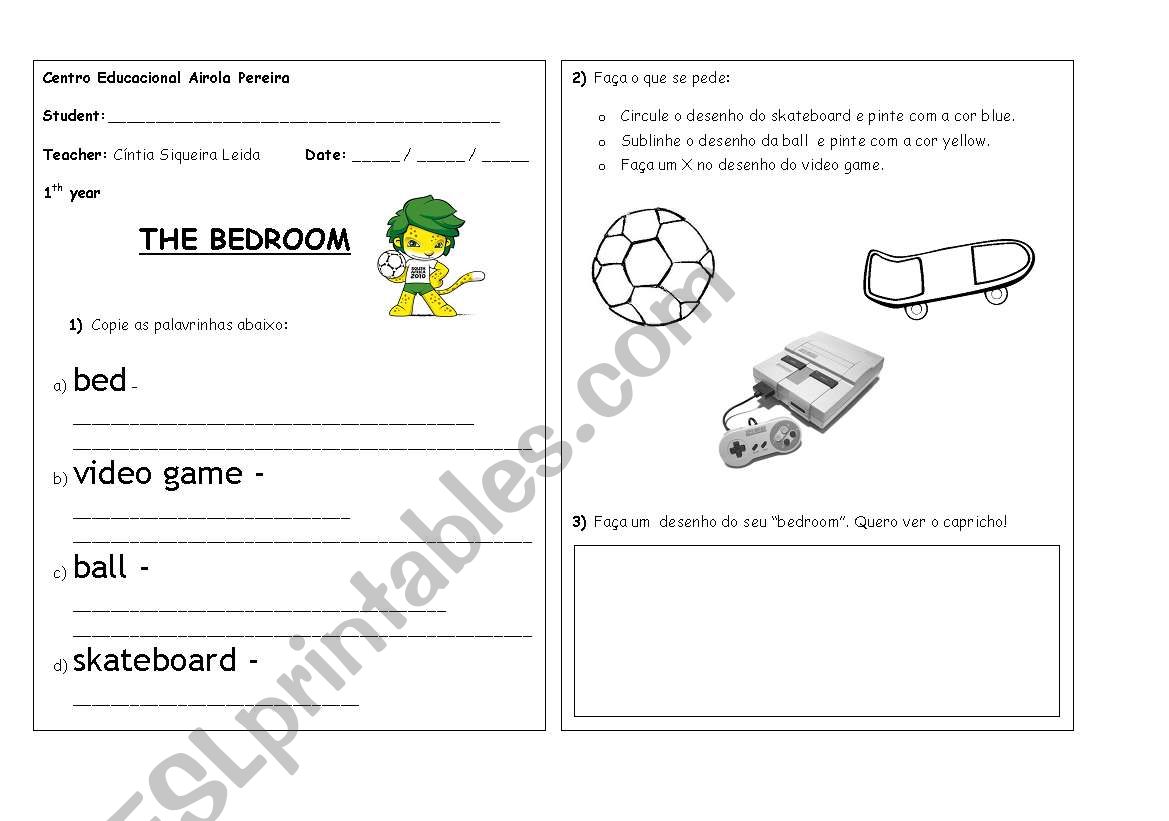 Review - The Bedroom worksheet