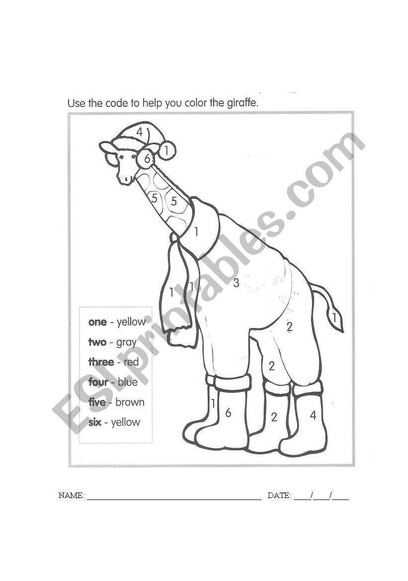 Giraffe worksheet