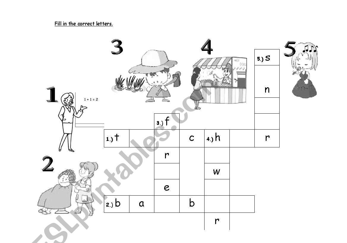 occupation worksheet