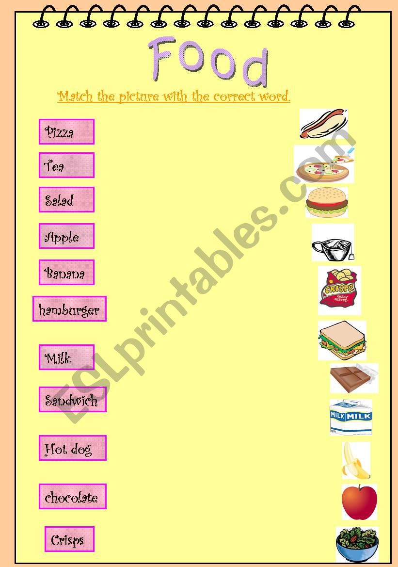 Food  worksheet