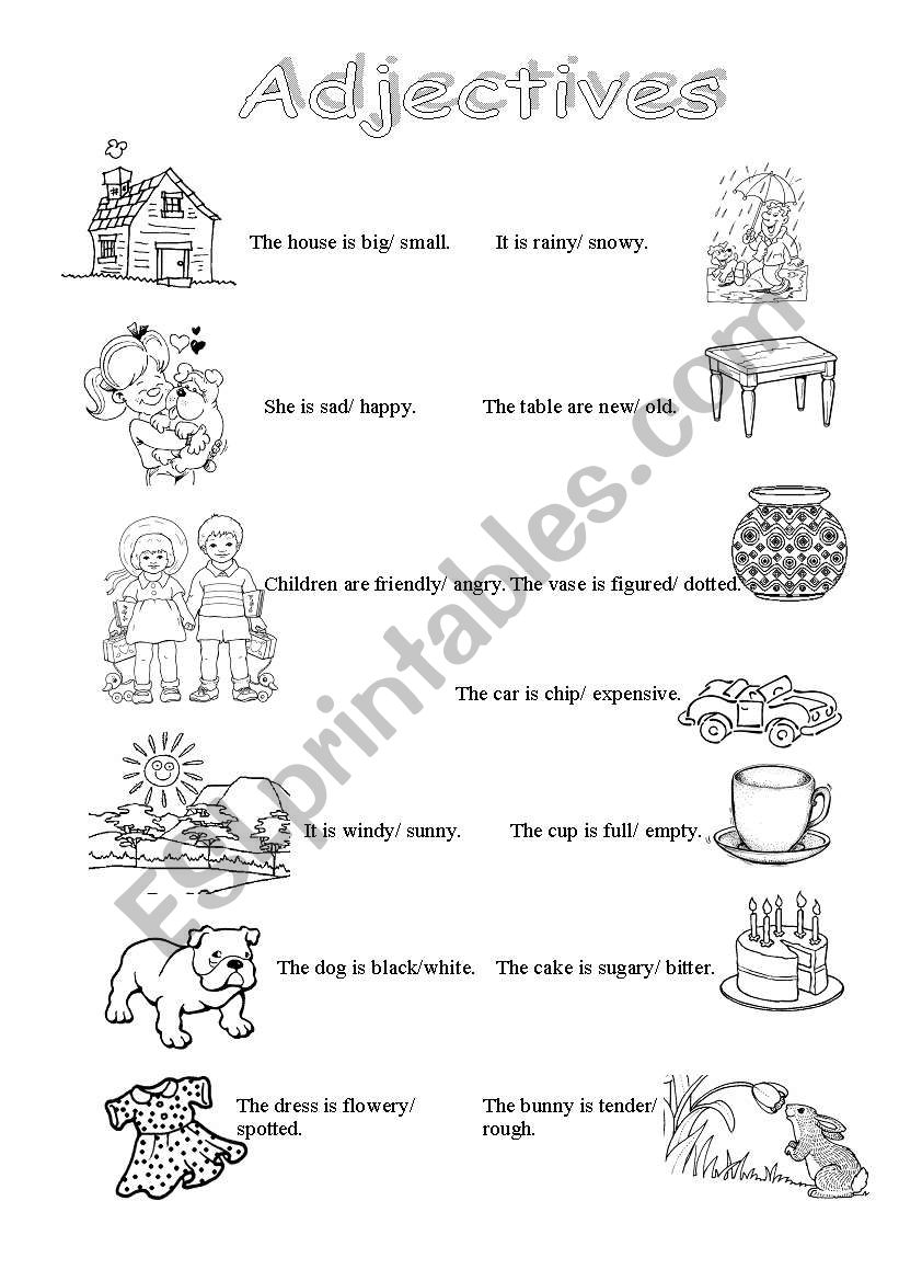 Adjektive worksheet