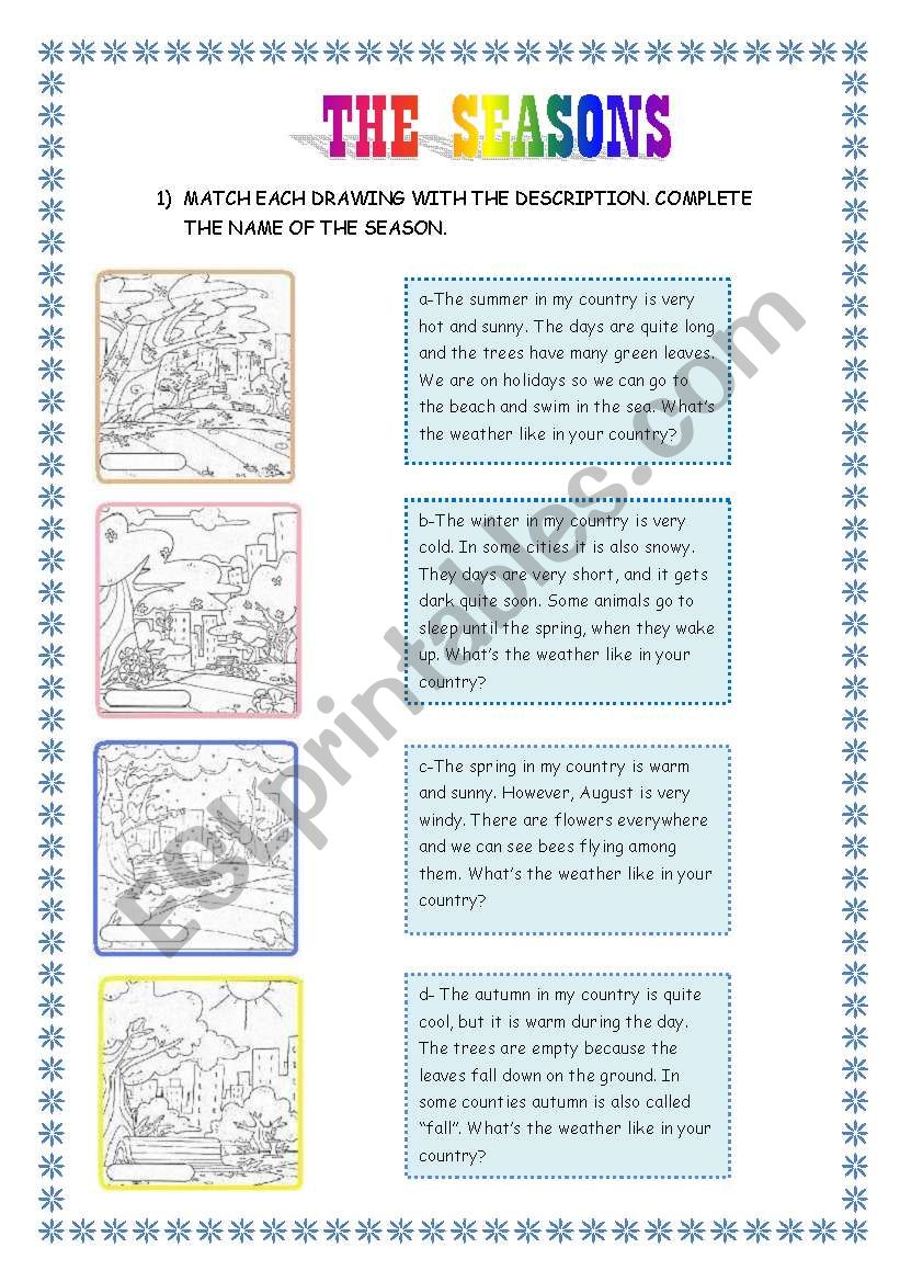 THE SEASONS worksheet