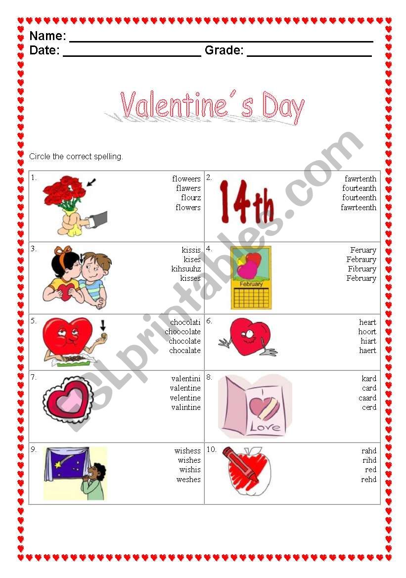 Valentines Day  worksheet