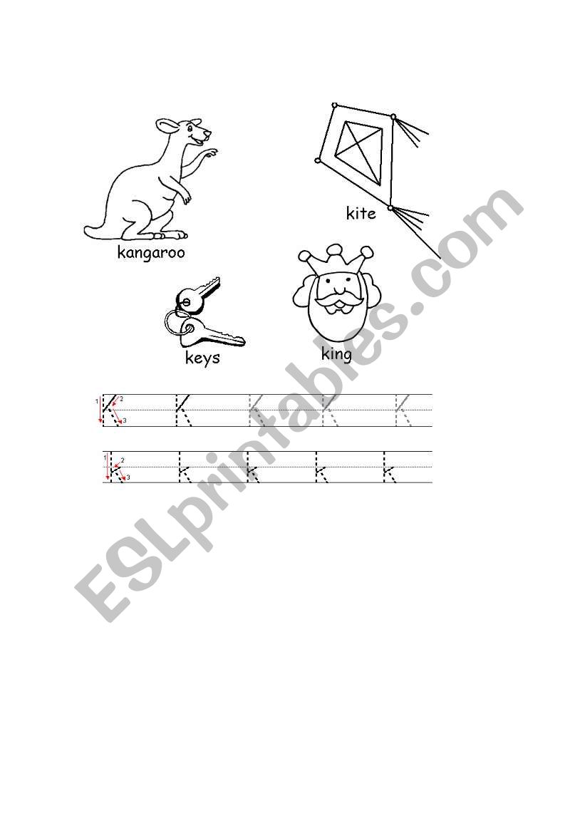 Letter K worksheet