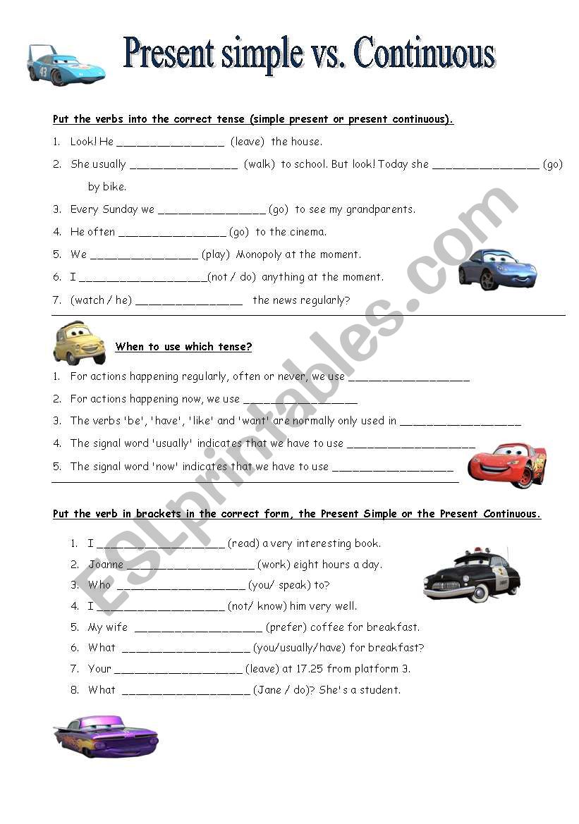 present simple worksheet