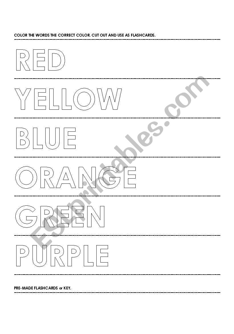 Color Flashcards - Simple Primary & Secondary