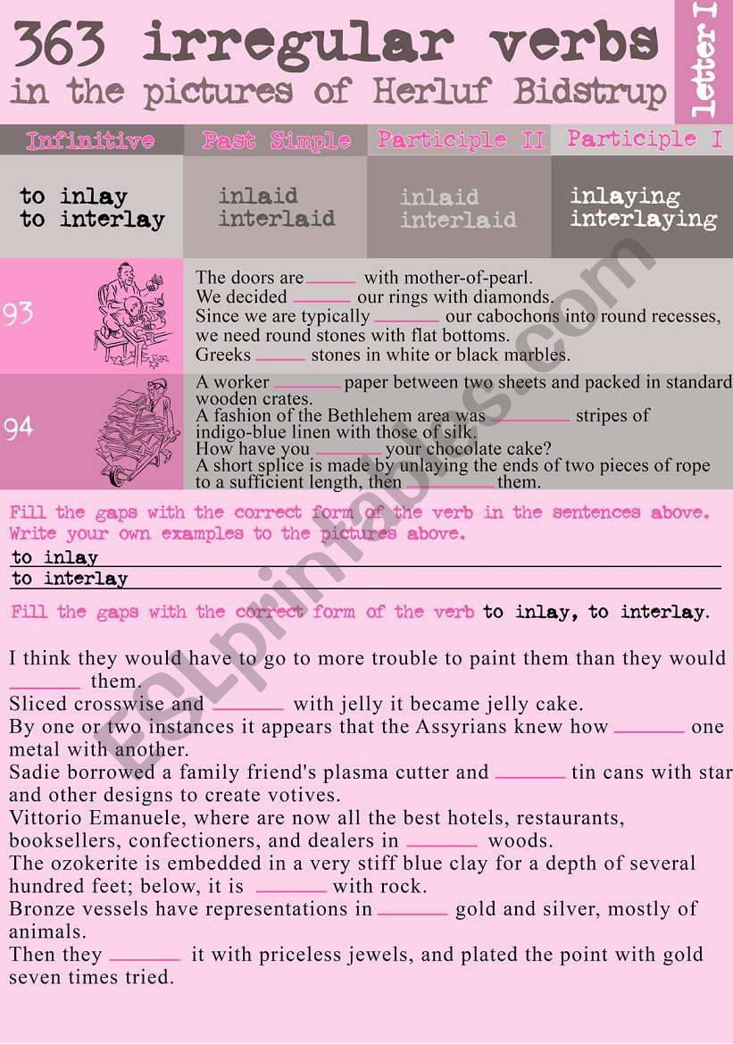 363 Irregular verbs in the pictures of Herluf Bidstrup