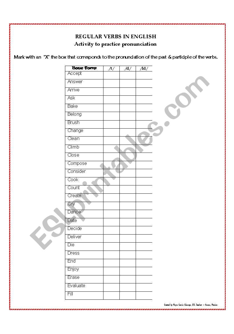 EXERCISE 1 TO PRACTICE THE VERBS FROM THE 