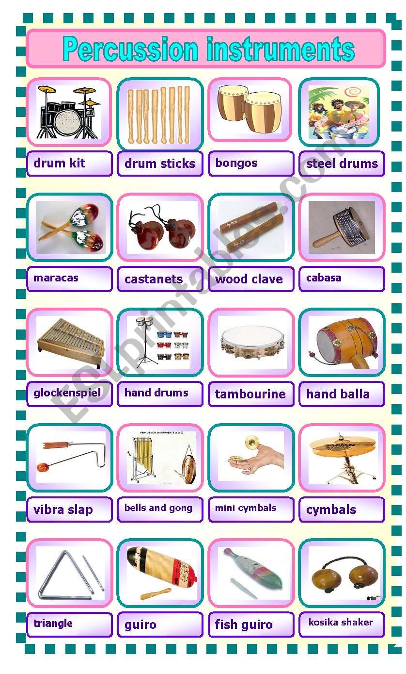 Percussion Insturments worksheet