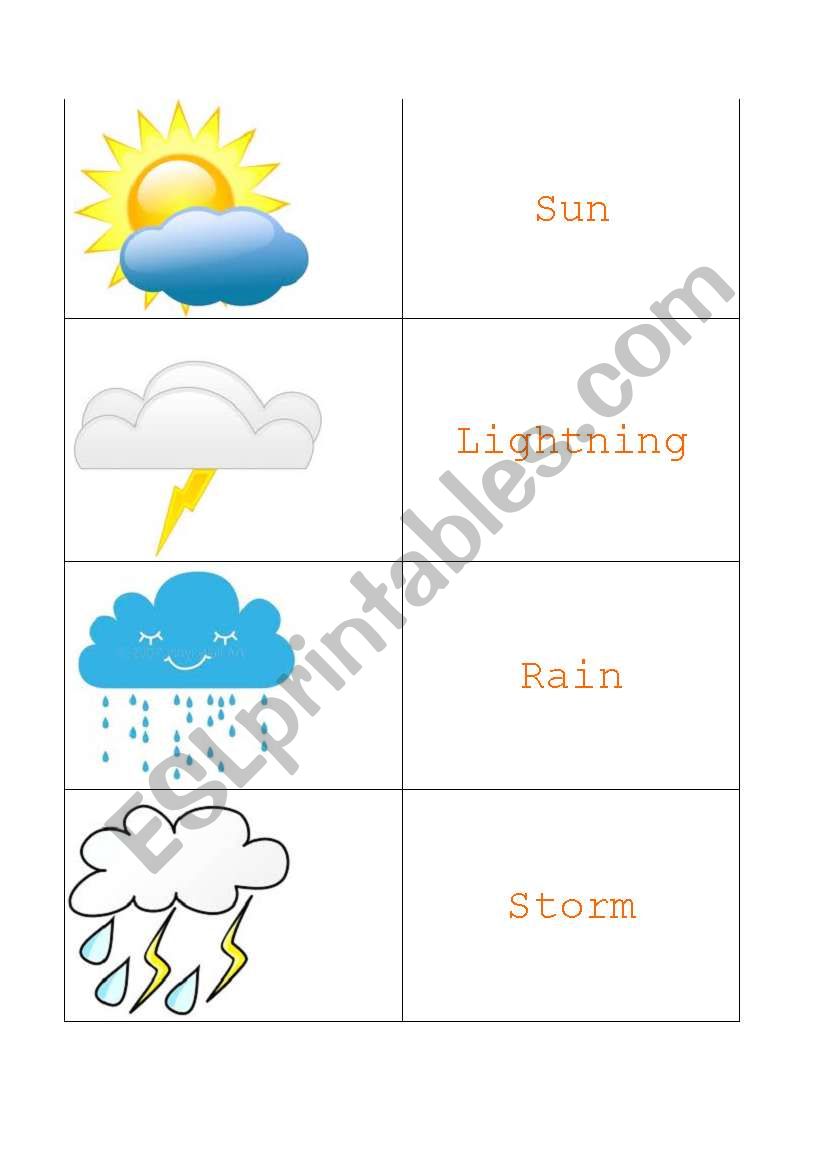weather flashcard worksheet