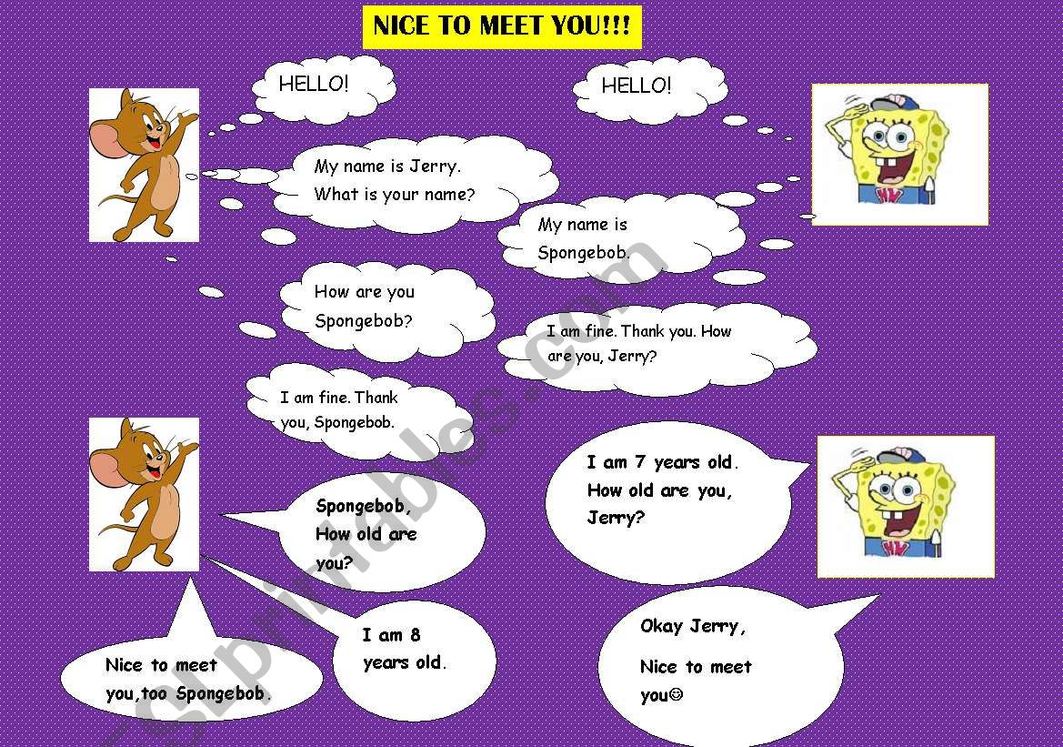 Nice to meet you:) worksheet