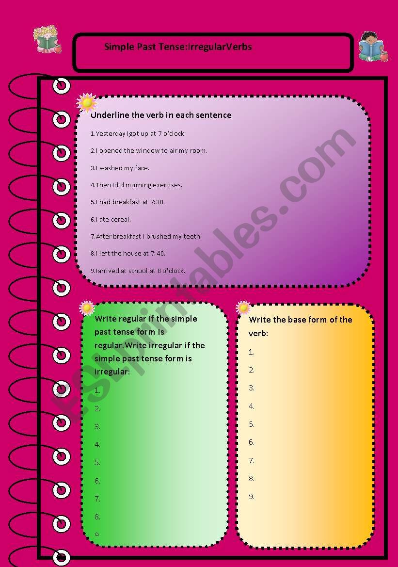 Simple PastTense:IrregularVerbs