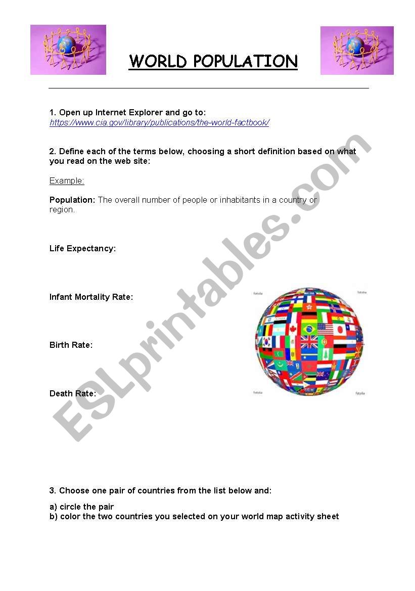 World Population worksheet