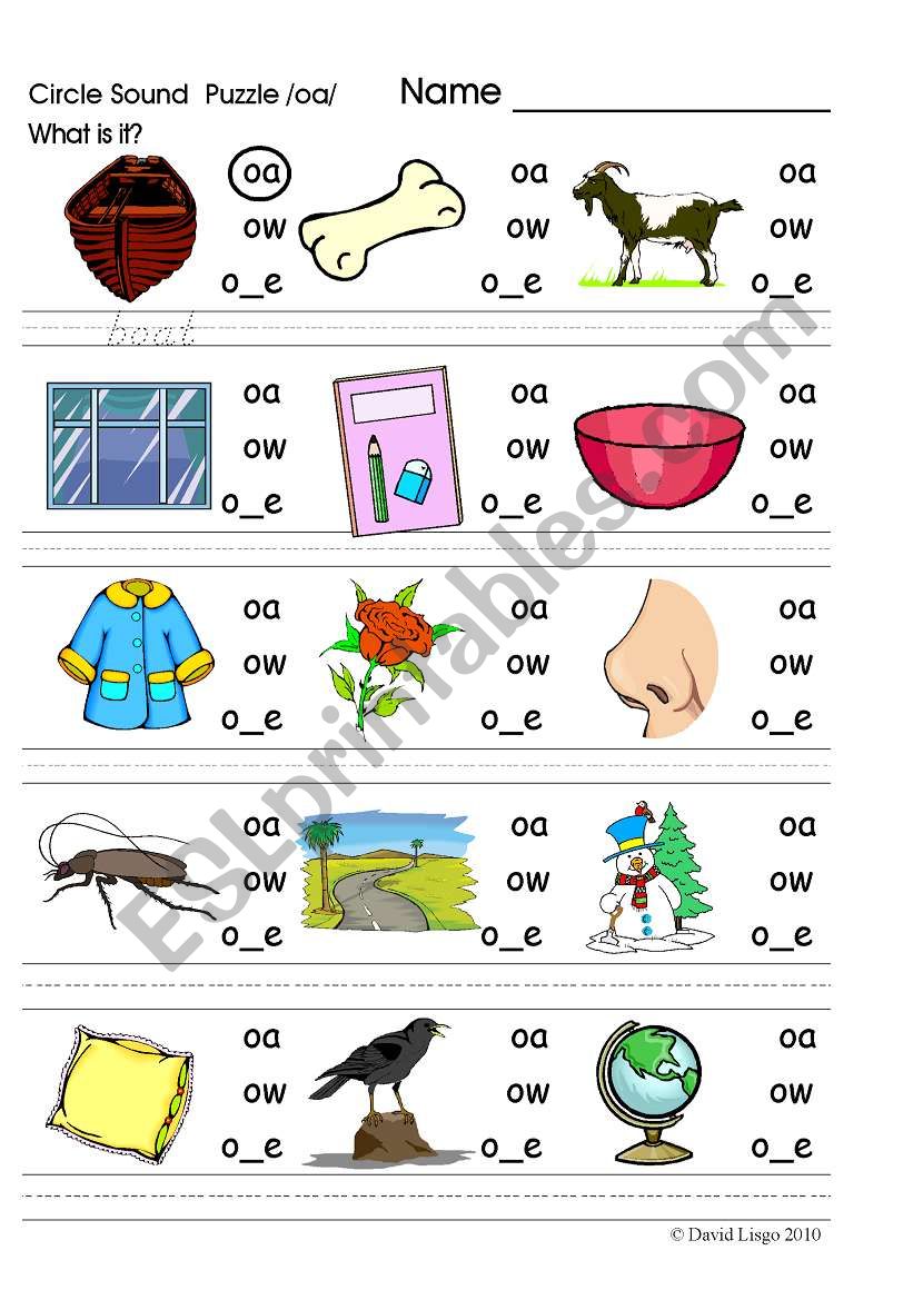 Circle Sound Puzzle 4: phonics the /oa/ sound