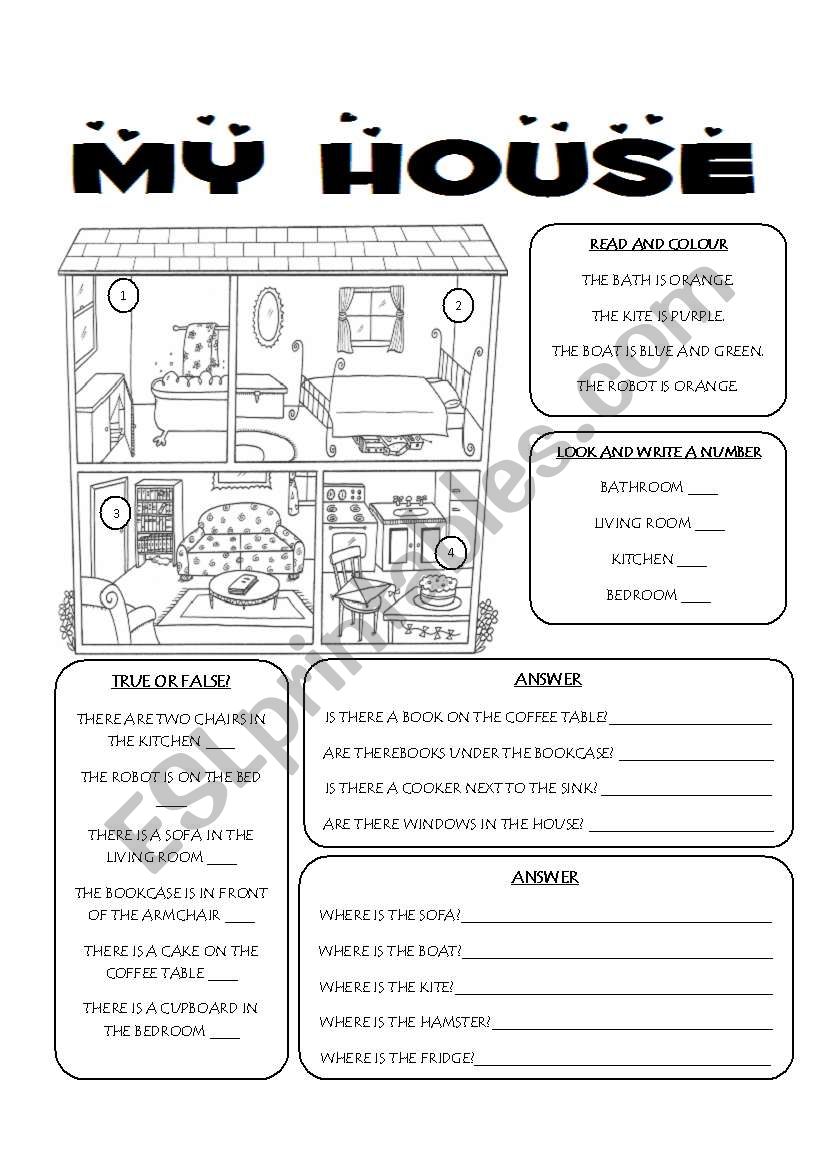 my house worksheet