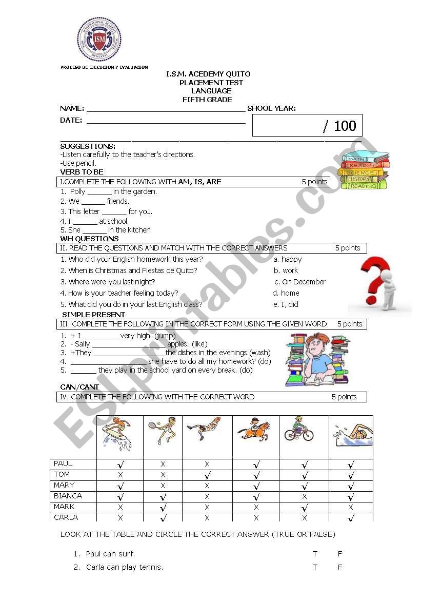 Test worksheet