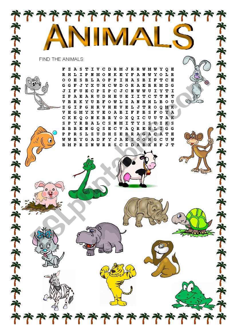 Animals worksheet