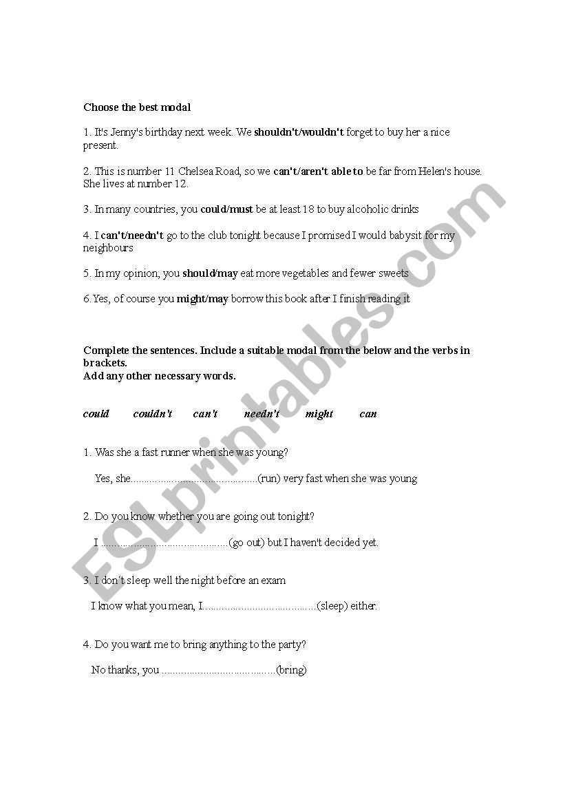 Modals and modal perfect revision